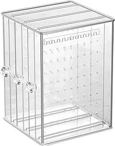 Sooyee Clear Acrylic Jewelry Storage Box,3 Vertical Drawer Earrings Display Stand Holder, Transparent 216 Holes 33 Grooves Screen Hanger Organizer for Stud Earring and Necklace,Dustproof Vertical Drawer, Earring Display Stand, Dresser Drawer Organization, Earring Display Stands, Paired Jewelry, Hanger Organizer, Hanger Storage, Acrylic Display Stands, Acrylic Storage