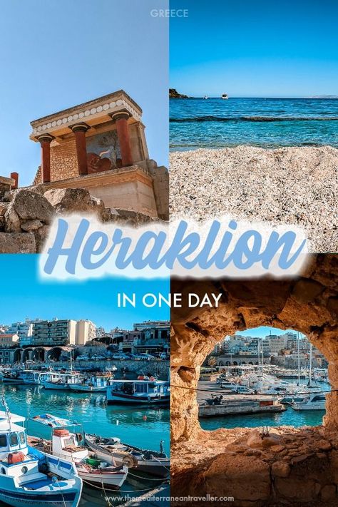 1 Day in Heraklion: How to see the highlights of the Cretan capital in 24 hours; including the unmissable Palace of Knossos and where to find the most delicious custard pie ever. #greece #crete #heraklion #europe #travel #tmtb Crete Heraklion, Mediterranean Vacation, Crete Travel, Crete Holiday, Greece Itinerary, Greek Vacation, Greece Crete, Greek Travel, Paradise Travel