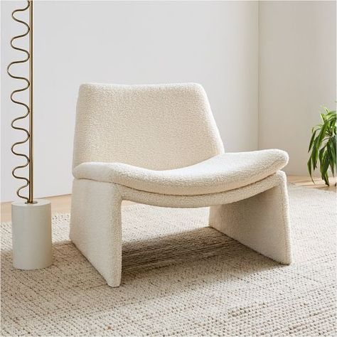 Hoffman Chair, West Elm Living Room, Sofa Pouf, Workstation Ideas, West Elm Sofa, Upholstered Chairs Fabric, Contemporary Lounge Chair, Boho Contemporary, Contemporary Accent Chair