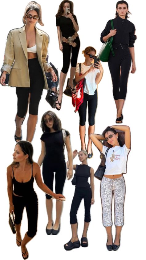 Capris, spring 24 styles, 2024 trend Black Capri Outfits, Capri Outfits, European Summer Outfits, Stylish Women Fashion, Girly Fashion, Daily Outfits, Simple Outfits, Daily Fashion, Everyday Outfits