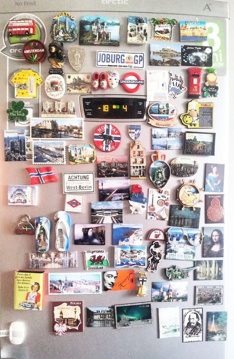 #Fridge #magnets #collection #travel #souvenir http://travel.prwave.ro/fridge-magnets-new-additions-to-my-collection/ Magnets On Fridge, Travel Pins Collection, Souvenir Magnet Display Ideas, Fridge Magnets Aesthetic, Travel Magnet Display Ideas, Magnets Aesthetic, Travel Collection Ideas Souvenirs, Display Travel Magnets, Magnet Board For Travel Magnets