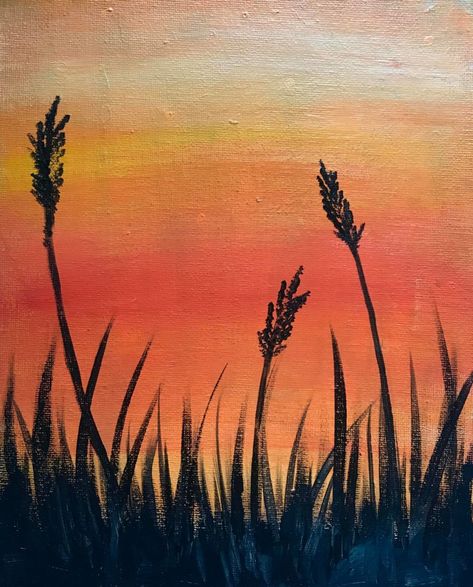 Autumn Painting Ideas Easy For Kids, Sunset Easy Paintings, Simple Acrylic Paintings Landscape, Autumn Painting Acrylic Easy, Autumn Painting Ideas Easy, Simple Fall Paintings, Easy Pictures To Paint, Sunset Art Painting, Sunset Painting Easy