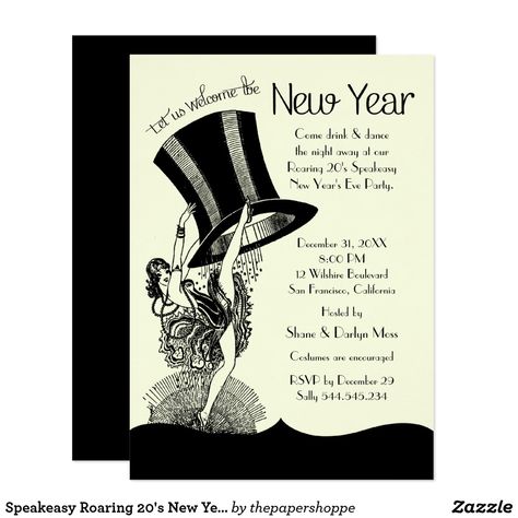 Speakeasy Invitation, Speakeasy Invitations, Roaring 20s Invitation, New Years Eve Events, New Years Eve Invitations, 20s Party, Roaring 20s Party, Cha Bar, Great Gatsby Party