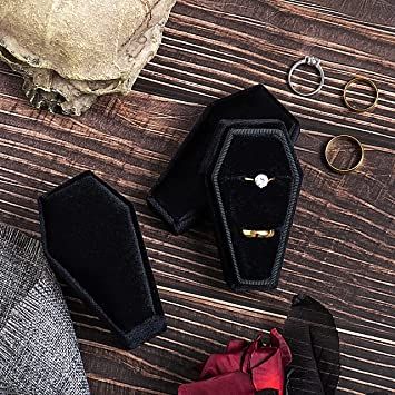 Velvet Coffin Ring Box Case Holder for Gothic Wedding Ceremony,Gothic Jewelry Organizer Decorations (Black) Gothic Wedding Ceremony, Goth Wedding Ring, Velvet Wedding Ring Box, Gothic Wedding Theme, Jewelry Storage Solutions, Coffin Ring, Necklace Gift Box, Ring Holder Wedding, Precious Rings