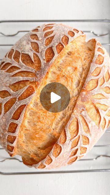 Sourdough Designs Oval, Birthday Sourdough Scoring, Sourdough Score Pattern, Sourdough Boule Scoring Patterns, Scoring Patterns Sourdough, Scoring Sourdough Designs, Oval Sourdough Scoring, Thanksgiving Sourdough Scoring, Snowflake Sourdough Scoring