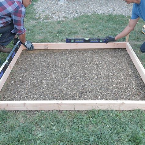 How To Build A Concrete Patio, Concrete Pad For Trash Cans, Concrete Work, Firepits Backyard Landscaping Walkways, How To Concrete Patio, Concrete And Wood Deck, Easy Diy Concrete Patio, Diy Concrete Pad, How To Make A Concrete Patio