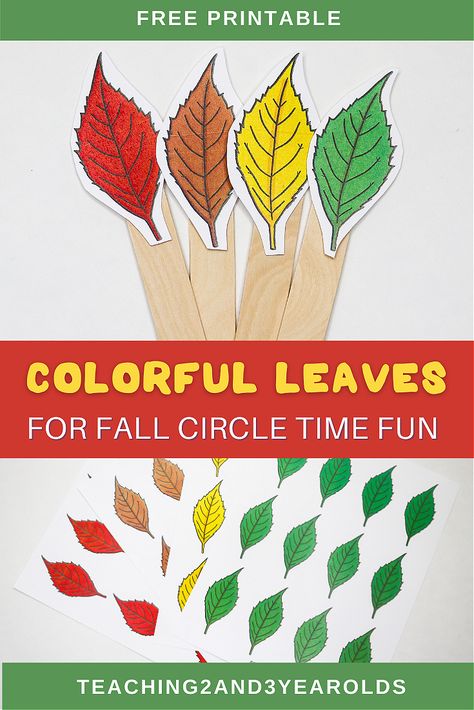 These leaf circle time props and activities are a perfect addition to your toddler and preschool fall theme, keeping young children engaged! #fall #autumn #leaves #circletime #toddlers #preschool #teachers #printable #activity #2yearolds #3yearolds #teaching2and3yearolds Circle Time Props, Fall Circle Time, Preschool Fall Theme, Leaf Lesson Plans, Leaf Lessons, Toddler Circle Time, Preschool Circle Time Activities, Autumn Preschool Theme, Rhyming Preschool