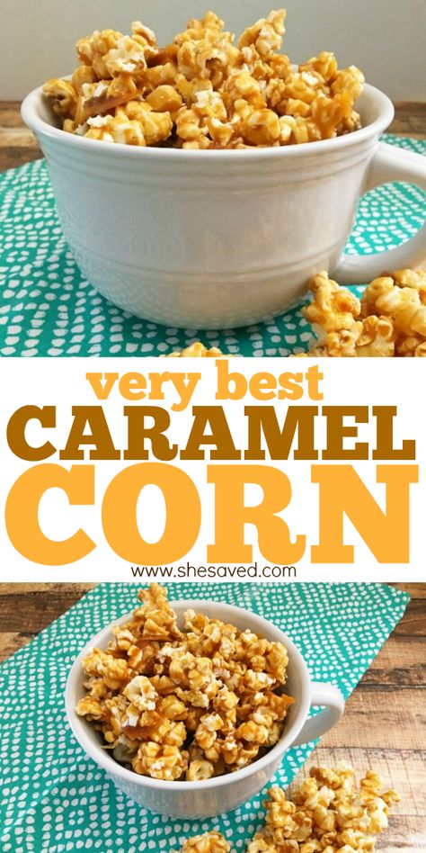 The Very Best Caramel Corn Recipe Homemade Carmel Corn, Carmel Corn Recipe, Easy Caramel Corn Recipe, Best Caramel Corn, Caramel Corn Easy, Caramel Corn Recipe, Homemade Caramel Popcorn, Homemade Caramel Corn, Popcorn Recipes Easy