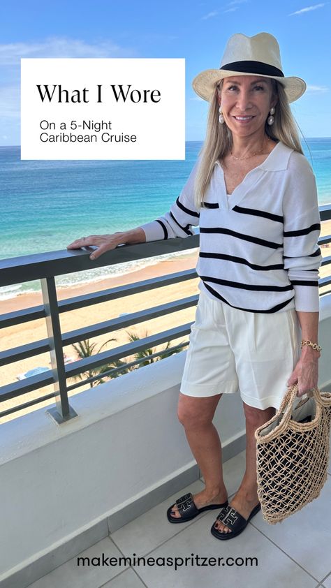 What I Wore on a 5-Night Caribbean Cruise. Cruise Outfits For Family, Catamaran Cruise Outfit, Crab Feast Outfit Ideas, Caribbean Vacation Capsule Wardrobe, Spain Cruise Outfits, Shoes For A Cruise, Outfit Ideas For Florida In December, Cruise Wardrobe Caribbean, Carribean Outfits For Women