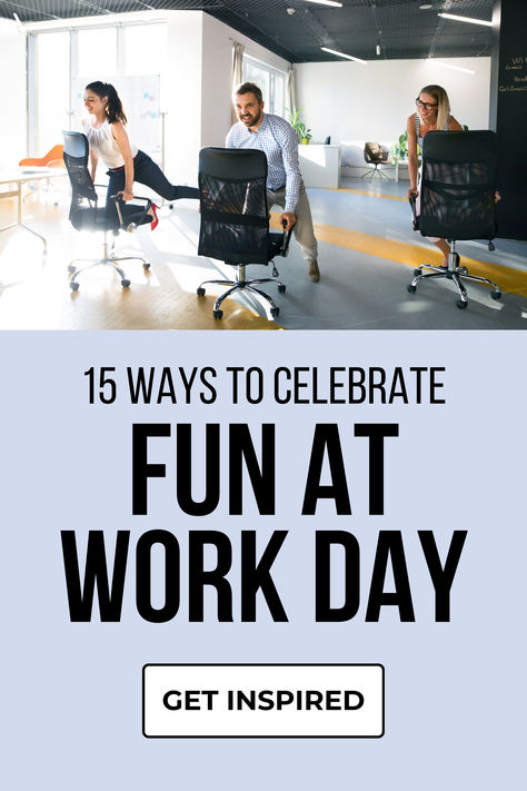 National Fun at Work Day is just around the corner, hitting the calendar on January 26, 2024. It’s not just another day; it’s an opportunity for companies to boost employee morale and foster a positive company culture. However, picking the right ways to celebrate at your office can be tricky. That’s why we’ve put together this list of 15 ideas to celebrate National Fun at Work Day. Fun Things To Do In The Office, Celebrate Employees Staff Appreciation, Ideas To Boost Staff Morale, Small Office Morale Boosters, Fun Days At Work Ideas, Theme Days At Work Ideas Fun, Office Culture Committee Ideas, Work Fun Activities, Themed Work Days