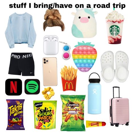 Thing To Bring On Road Trip, 1 Hour Road Trip Essentials, What To Bring On A Road Trip Aesthetic, What To Bring On A 3 Hour Road Trip, What To Bring On A 2 Hour Road Trip, Stuff To Take On A Road Trip, Things For A Road Trip, Things To Bring On A Field Trip, What To Bring On A Road Trip For Teens