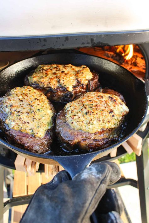 Blue Cheese Crusted Steak, Steak Toppings, Homemade Blue Cheese, Ny Steak, Over The Fire Cooking, Duck Fat Fries, Steak With Blue Cheese, Lamb Chop Recipes, Blue Cheese Sauce