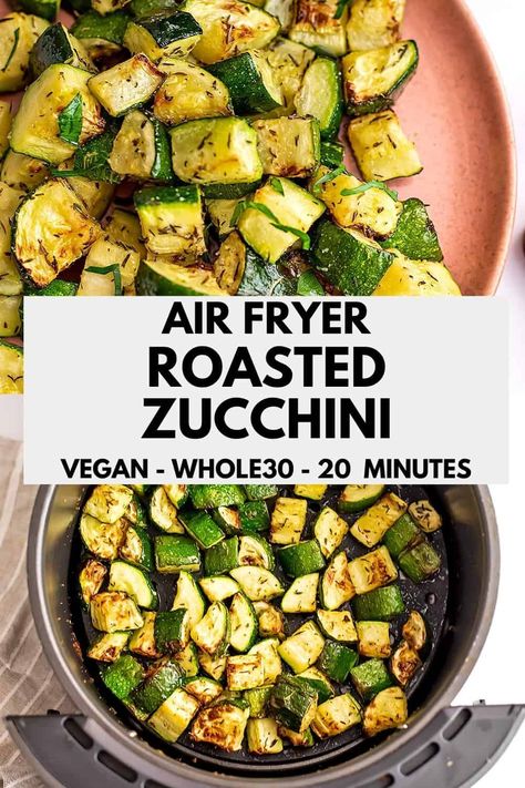 Air Fryer Roasted Zucchini, Roasted Zucchini Recipes, Roasted Zucchini And Squash, Air Fryer Zucchini, Zucchini Side Dishes, Easy Zucchini Recipes, Roasted Zucchini, Fresh Zucchini, How To Cook Zucchini