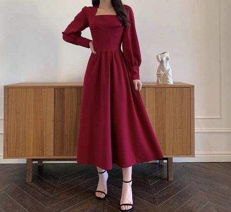 Modest Red Dress Formal, Winter Dance Dress, Prom Dress With Long Sleeves, Winter Dance Dresses, Beautiful Gown Designs, Winter Dance, Fuschia Dress, A Line Prom Dress, Bold Dresses