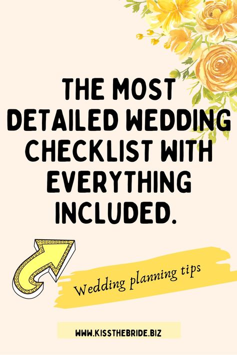 Get the full list of things to put on your wedding checklist. The ultimate wedding checklist is vital to help you with wedding planning. Wedding To Do List Checklist Detailed, Wedding Checklist Uk, Pre Wedding Checklist, Wedding List Checklist, Wedding Ceremony Checklist, Wedding Reception Checklist, Wedding Guide Checklist, Wedding Planning Checklist Detailed, Wedding Preparation Checklist