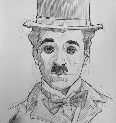 6,075 Likes, 97 Comments - Art Iusupov (@art_iusupov) on Instagram: “Charlie Chaplin 📽 . . . . . . . . . . . . . . . #charliechaplin #drawing #art #illustration #sketch…” S Drawing, Realistic Sketch, Envelope Addressing, Calligraphy Envelope, Face Sketch, Canvas Painting Diy, Portrait Sketches, Pencil Art Drawings, Charlie Chaplin