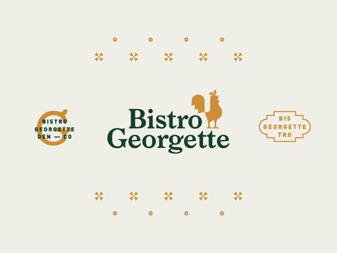 Bistro G2 by Kenny Coil for Break Maiden on Dribbble Bistro Logo Design, French Branding, Patisserie Branding, Bistro Branding, Restaurants Logo, Bistro Logo, French Logo, French Brasserie, Grill Logo