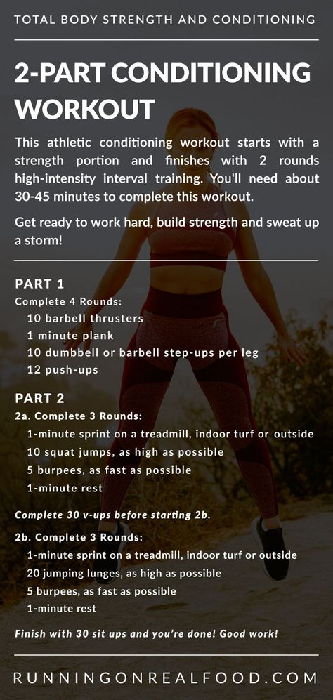 This athletic conditioning workout starts with a strength portion and finishes with high-intensity interval training. You’ll need about 30-45 minutes to complete it. High Intensity Interval Training Gym, Functional Athletic Training, Athlete Training Workouts, Athlete Workout Training, Training Like An Athlete, Functional Strength Training Workouts, Athletic Workouts, Finisher Workout, Workout Finishers