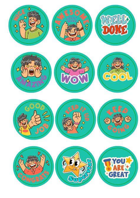 Reward Stickers For Students, Well Done Quotes, Job Well Done Quotes, Kids Vision Board, Teach English To Kids, Basic French Words, Math Charts, English Teaching Resources, English Activities For Kids