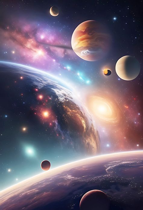 Universe Scene With Planets Stars And Galaxies In Outer Space#pikbest##Backgrounds Planet Wallpaper, Stars And Galaxies, Space Watercolor, Outer Space Planets, Cool Galaxy Wallpapers, Galaxy Photos, Galaxy Images, Galaxy Planets, Planet Design