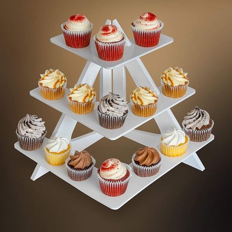 Prep & Savour White Cupcake Stand | 3 Tier Serving Tray | Tiered Cupcake Stand | Farmhouse Tiered Tray Decor | Cake Stands For Dessert Table | Cupcake Stands For Parties | Wedding Cupcake Stand | Wayfair 21 Cupcakes, Homemade Cupcake Stands, Tiered Cupcake Stand, 3 Tier Serving Tray, Tier Serving Tray, 3 Tier Cupcake Stand, Cupcake Table, Farmhouse Tiered Tray Decor, Cupcake Stand Wedding