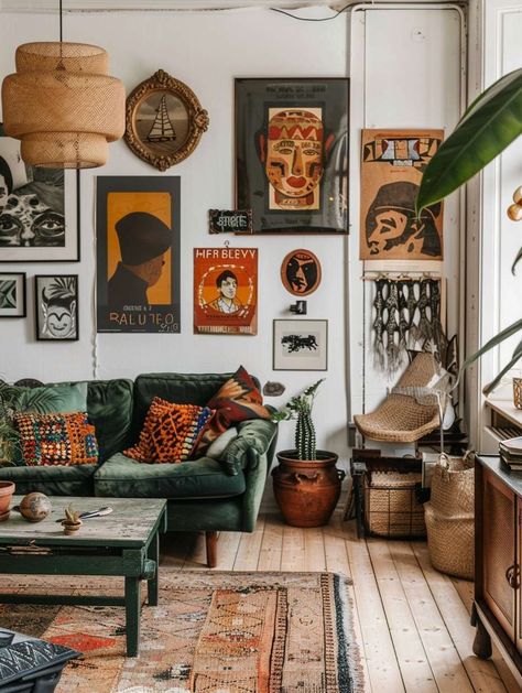 Bohemian Interior Design, Bohemian Living Rooms, Deco Studio, Bohemian Living Room, Apartment Decor Inspiration, Boho Living, Boho Living Room, A Living Room, Eclectic Home