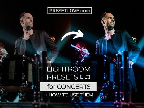 Gorgeous Lightroom Presets Specially Designed for Your Concert Photography. Download FREE for Mobile and Desktop, in Different Styles. Instagram Photoshop, Professional Lightroom Presets, Photo Editing Lightroom, Adobe Lightroom Presets, Free Presets, Lightroom Editing, Concert Photography, Lightroom Presets Free, Music Concert