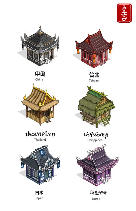 Asian Architecture - Album on Imgur Types Of Buildings, Asian Architecture, Chinese Architecture, Japanese Architecture, Architecture Drawing, Funny Things, Japanese Art, Different Types, Pixel Art