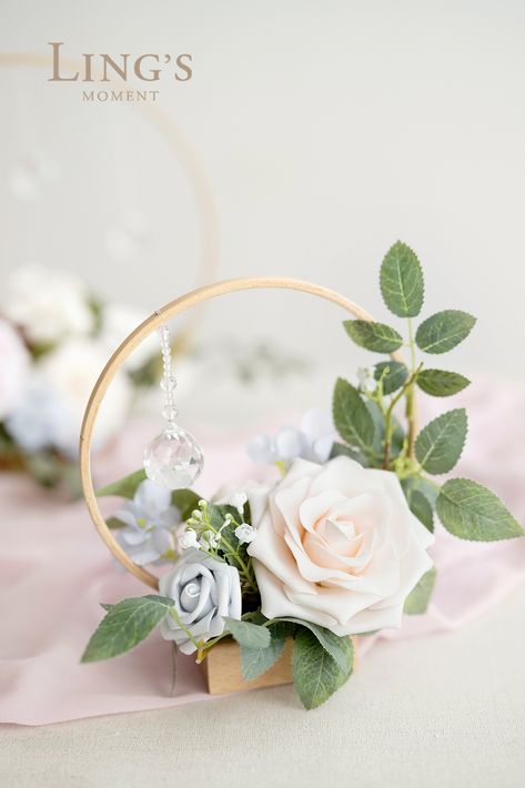 Looking for unique floral centerpieces for your wedding? Trying to find the best centerpieces for your budget? Check out this wreath hoop centerpiece set with flowers in Bridgerton pastel. These artificial flowers will add the perfect romantic touch to your spring or summer wedding! Floral Foam Ring Centerpiece, Flower Centerpieces For Wedding, Centerpieces For Wedding Tables, Hoop Centerpieces, Wedding Table Deco, Hoop Centerpiece, Mardi Gras Centerpieces, Wedding Reception Table Decorations, Reception Table Decorations