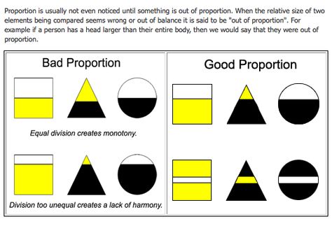 good & bad proportion - Proportion, Principles of Design Principles Of Design Proportion, Proportion Art, Art Theory, Elements And Principles, Design Theory, Design Basics, Principles Of Art, Principles Of Design, Composition Design