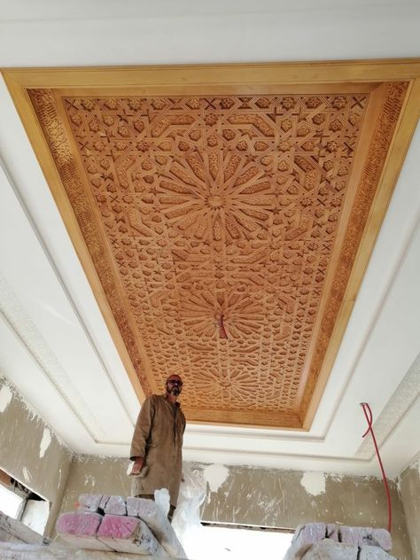 #ceilinglights #design 
#ceilingdecoration #renovation

 #ceilingfans #vaultedceiling 
#homestyle #lighting #stretchceilings Moroccan Ceiling Design, Light Design For Living Room, Ceiling Interior Design, Morocco House, Ceiling Interior, Living Room Gold, Wooden Ceiling Design, Moroccan Style Interior, Moroccan Ceiling