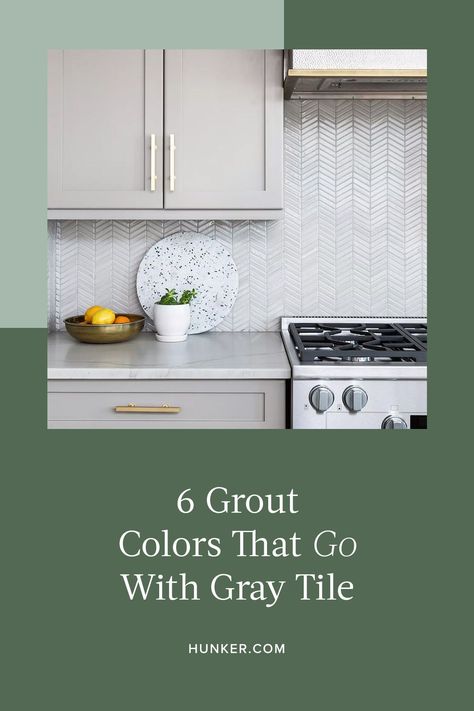 Below are six options for grout colors that will bring out the best in your gray tile. #hunkerhome #grout #greygrout #groutcolorideas Grey Grout Bathroom, Grey Tile Grout, Tile Grout Color, Colours That Go With Grey, Grout Colors, Dark Grey Tile, Gray Tile, Grey Grout, Grey Tiles