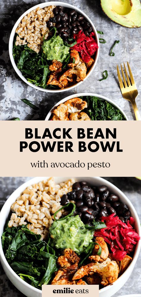 Power Bowl Recipe, Pesto Vegan, Healthy Bowls Recipes, Power Bowl, Healthy Vegetarian Dinner, Avocado Pesto, Power Bowls, Food Bowls, Healthy Bowls