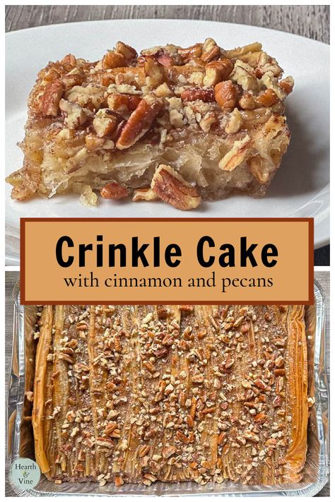 Ree Drummond Crinkle Cake, Sticky Bun Crinkle Cake Pioneer Woman, Sweet Filo Pastry Recipes, Pioneer Woman Crinkle Cake, Crinkle Cake Pioneer Woman, Phyllo Recipes Dessert, Desserts Made With Phyllo Dough, Phyllo Cake Recipe, Uses For Phyllo Dough