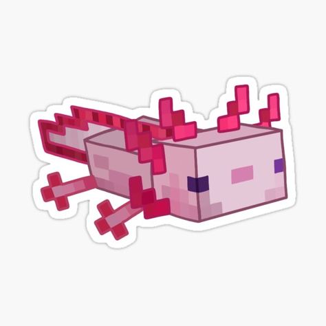 Axolotl Stickers | Redbubble Axolotl Aesthetic, Minecraft Axolotl, Love Minecraft, Minecraft Stickers, Capas Minecraft, Axolotl Cute, Minecraft Banner Designs, Minecraft Drawings, Minecraft Banners