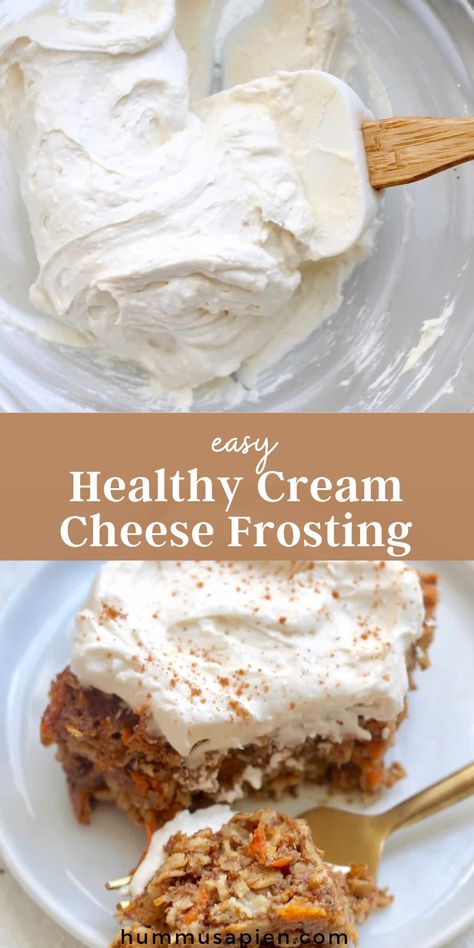 Cream Cheese Frosting With Maple Syrup, Low Cal Cream Cheese Frosting, Healthy Maple Syrup Recipes, Healthy Cream Cheese Frosting Recipe, Healthy Carrot Cake Frosting, Healthy Birthday Dessert Ideas, Low Fat Cream Cheese Frosting, Healthy Cream Cheese Icing, Low Calorie Cream Cheese Frosting