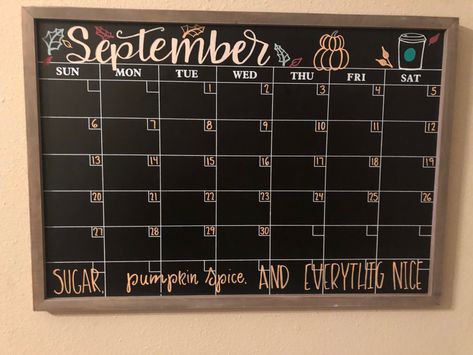 September White Board Ideas Aesthetic, Calendar Inspo Whiteboard, September Calendar White Board, September Calander Theme, September Calendar 2023 Whiteboard, September Calender Aesthetic 2024, Calendar Ideas September, White Board Design Ideas, September Chalk Calendar