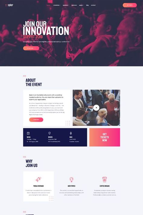 Website design Webpage Design Layout, Cute Powerpoint Templates, Conference Banners, Conference Themes, Creating Websites, Website Layout Inspiration, E Ticket, Conference Event, Business Conference