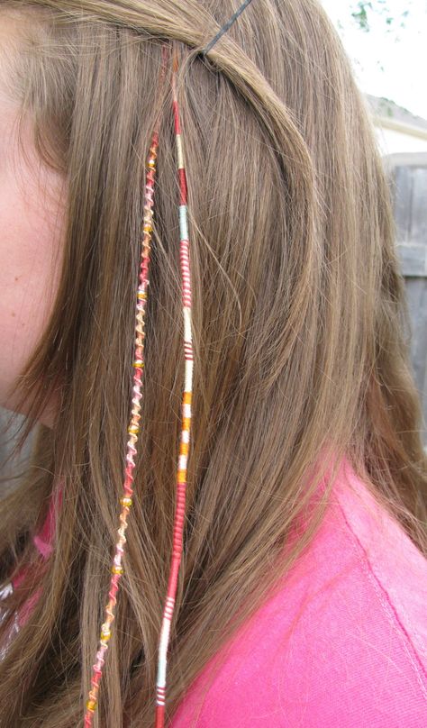 21 '90s Hair Accessories You Forgot You Were Obsessed With - Cosmopolitan.com String Hair Wraps, Thread Hair Wraps, Hair Wraps Thread, Wraps Easy, Boho Hair Wrap, Hair Wrap Diy, Hair Threading, Halloween Hairstyles, Hair Clips 90s