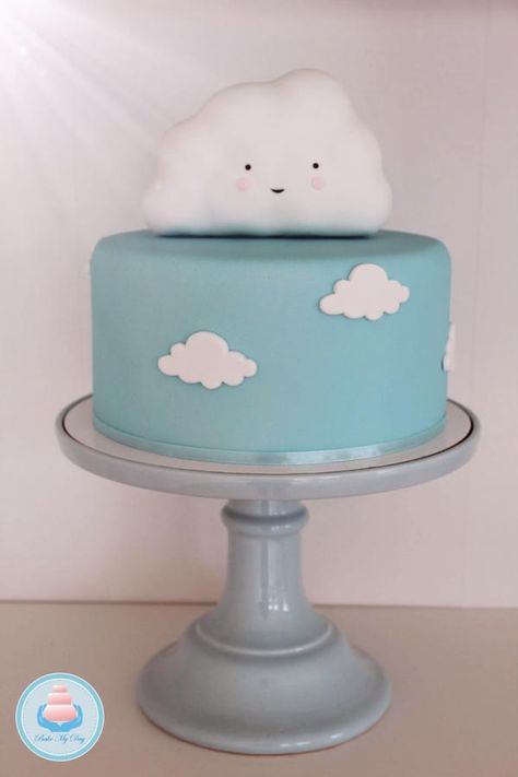 Cloud Cake - cake by Bake My Day Cake With Cloud Design, Cloud Nine Birthday Cake Ideas, Sky Cake Cloud, Cloud Cakes Ideas, Cloud Themed Cake, Cloud Nine Birthday Cake, Nine Birthday Cake, Sky Theme Cake, Cloud 9 Birthday Cake