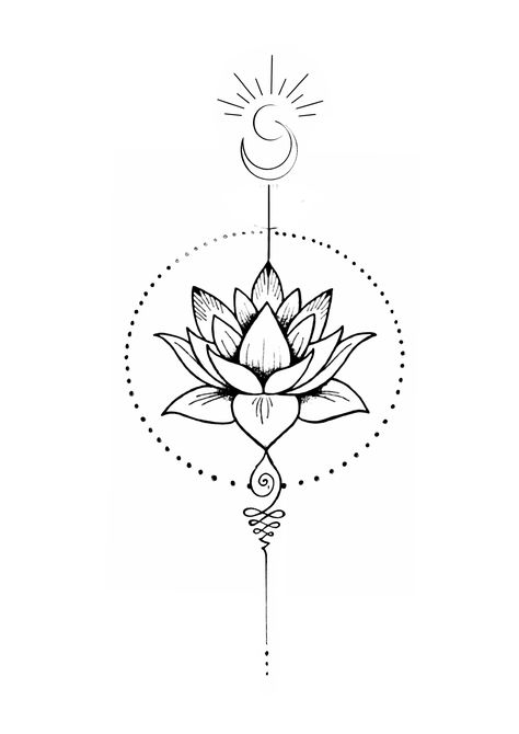 Underbust Tattoo, Lotus Flower Tattoo Design, Tiny Tattoos For Women, Infinity Tattoo Designs, Hippie Tattoo, Mystical Tattoos, Animal Tattoo Ideas, Lotus Tattoo Design, Sun Tattoos