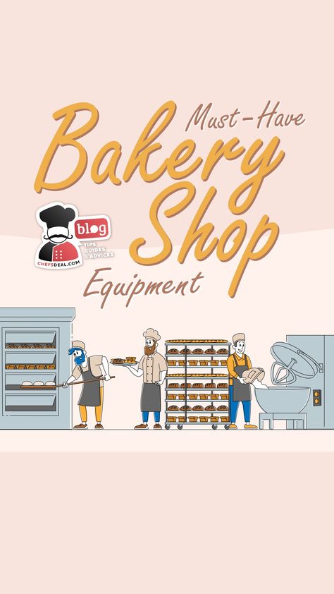 ✨7 Must-Have Bakery Equipment✨ Running a bakery is as enjoyable as it is a laborious type of business. You can serve warm loaves, various flavorful pastries, muffins, and pies in your bakery shop and become customers’ favorite with your specialty recipes. Using the right bakery shop equipment, you can ease start your business or take a step forward by renewing them. #bakeryequipment #bakeryshop #musthaves #shopchefsdeal #chefsdealblog Bakery Must Haves, Home Bakery Aesthetic, Bakery Equipment List, Bakery Outlet, Micro Bakery, Bakery Business Plan, Bakery Equipment, Shop Name Ideas, Home Bakery Business