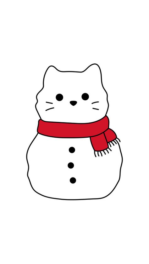 Isn't this kitty cute and funny in our fanart Snowman Cat Sticker? It's impossible to resist. Whatever your interest in celebrating the winter holidays, we have a fantastic snowman for you. This... Christmas Drawings Art Easy, Snowman Cute Drawing, Christmas Cat Tattoo, Winter Cat Drawing, Christmas Card Ideas Snowman, Snowman Drawing Ideas, Winter Cute Drawing, Crismas Drawings Ideas Cute, Cat Christmas Card Ideas