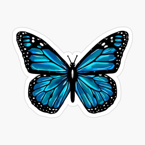 Get my art printed on awesome products. Support me at Redbubble #RBandME: https://www.redbubble.com/i/sticker/Blue-butterfly-by-MikeMeineArts/53091606.EJUG5?asc=u Cute Butterfly Stickers Printable, Blue Butterfly Clipart, Blue Butterfly Stickers Printable, Blue Butterfly Design, New Sticker Design, Butterfly To Print, Butterfly For Print, Blue Printable Stickers, Blue Stickers Printable