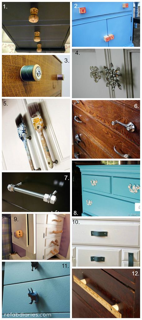 Upcycle: Ingenious drawer pulls and handles #DIYdrawerpulls #repurpose Drawer Pulls Diy, Unique Drawer Pulls, Decorating Rules, Diy Drawers, Dresser Pulls, Diy Upcycling, Upcycle Projects, Trash To Treasure, Furniture Hardware