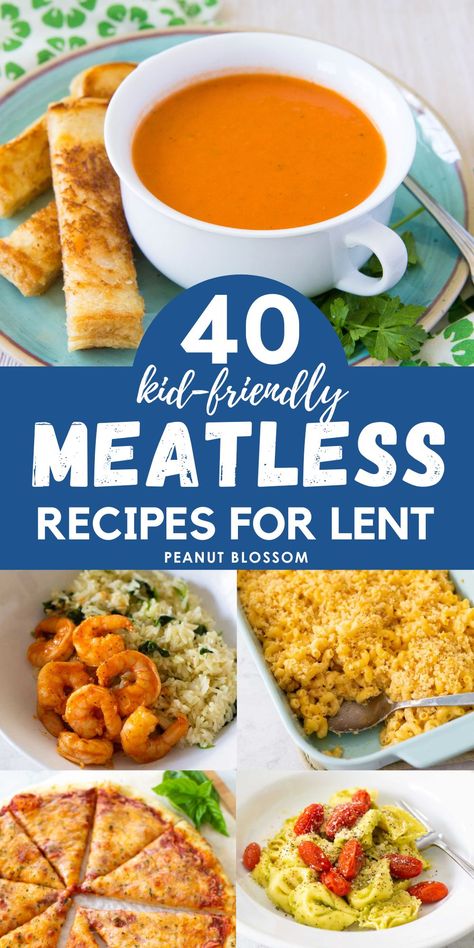 Get ready for the Friday fasting from meat during Lent with these kid-friendly meatless recipes for family dinner. Cheese pizza is always a favorite, but your Friday night dinners can be so much more delicious with these clever tips. Meatless Recipes For Lent, Meatless Dinner Ideas For Kids, Lenten Meals Meatless, Lent Meals Ideas Families, Lent Friday Meals Dinners, Kid Friendly Meatless Meals, Friday Lent Dinner Ideas, Lent Friday Meals, Meals For Lent Fridays