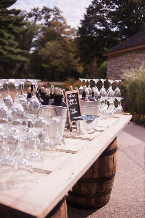 We had a self serve wine bar Wine And Beer Wedding, Wine Bar For Wedding Receptions, Wine Bar Ideas Wedding, Small Bar Wedding, Wine Bar Wedding Self Serve, Self Serve Wine Bar Ideas, Self Pour Wine Bar, Serving Wine At Wedding, Self Serve Beer And Wine Wedding