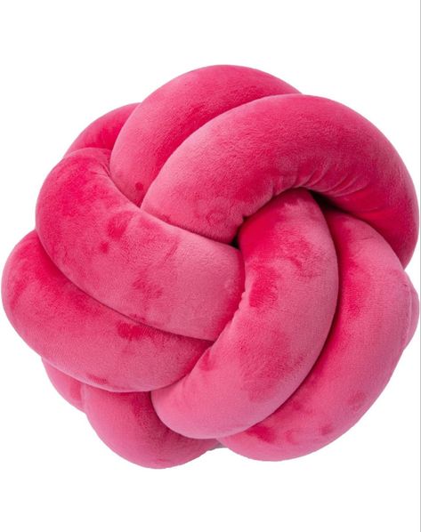 Barbie inspired pink puff twist pillow Hot Pink Room, Hot Pink Throw Pillows, Preppy Pillows, Hot Pink Pillows, Dorm Wishlist, Pillow Ball, Ball Pillow, Preppy Bedroom, Knot Pillow