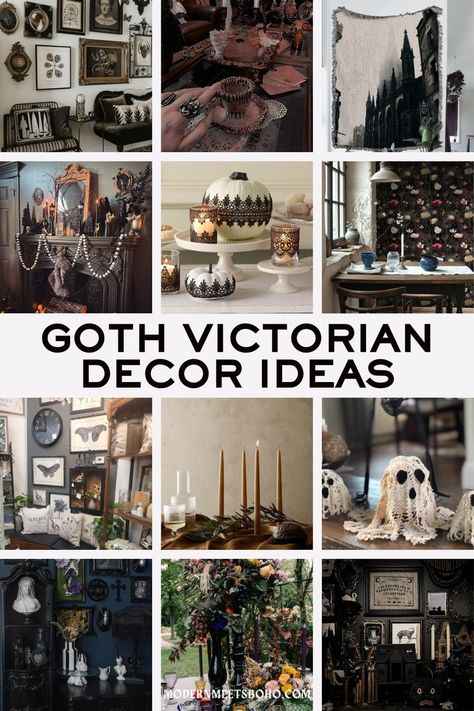 Transform your space with Goth Victorian decor ideas that blend vintage charm with a dark, moody vibe. From easy DIY projects to finding antique treasures, these Victorian Goth home decor ideas will level up your interiors for fall and Halloween. Explore more ways to incorporate a timeless dark Victorian interior design into your home this fall! Dark Victorian Interior, Victorian Goth Home Decor, Victorian Homes Aesthetic, Goth Home Decor Diy, Goth Decor Diy, Modern Goth Home, Victorian Halloween Decorations, Victorian Gothic Decor, Dark Victorian