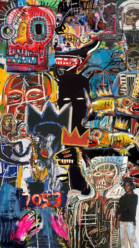 #basquiat Basquiat Wallpaper Desktop, Jean Michel Basquiat Aesthetic, Jean Michel Basquiat Wallpaper, Basquiat Aesthetic, Basquiat Wallpaper, Jm Basquiat, Storm Images, Basquiat Paintings, Art Analysis